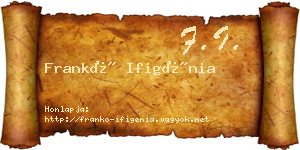 Frankó Ifigénia névjegykártya